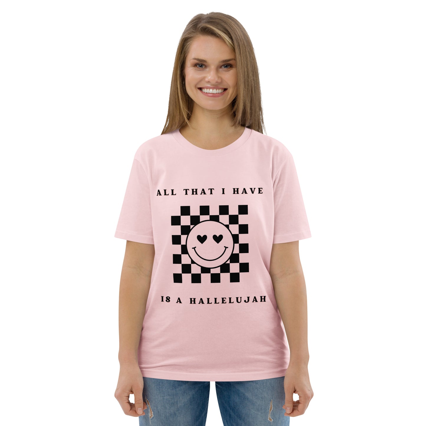 Pink Smiley Hallelujah t-shirt