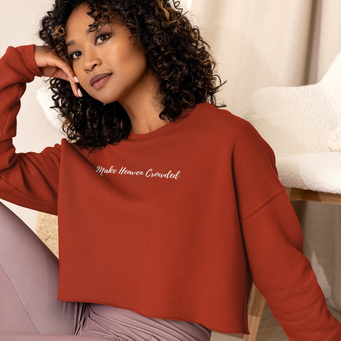 Make Heaven Crowded Crop Sweatshirt